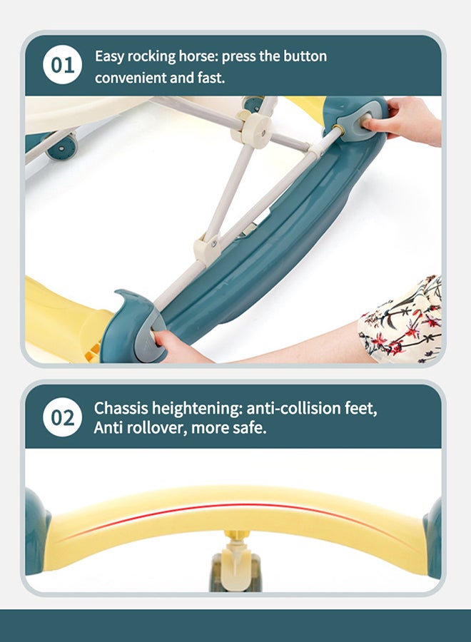 Baby U-shaped Foldable Anti-O-Leg Multi-Function Hand Walker With Music