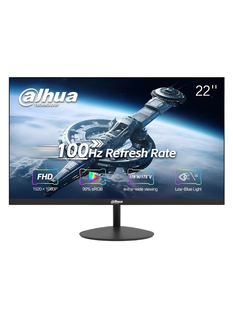Dahua - 22-Inch VA Full HD 1080p 100Hz Borderless Monitor With HDMI, VGA, 3 Years Dahua Manufacturer Warranty - (LM22-A200Y) Black - Image 1