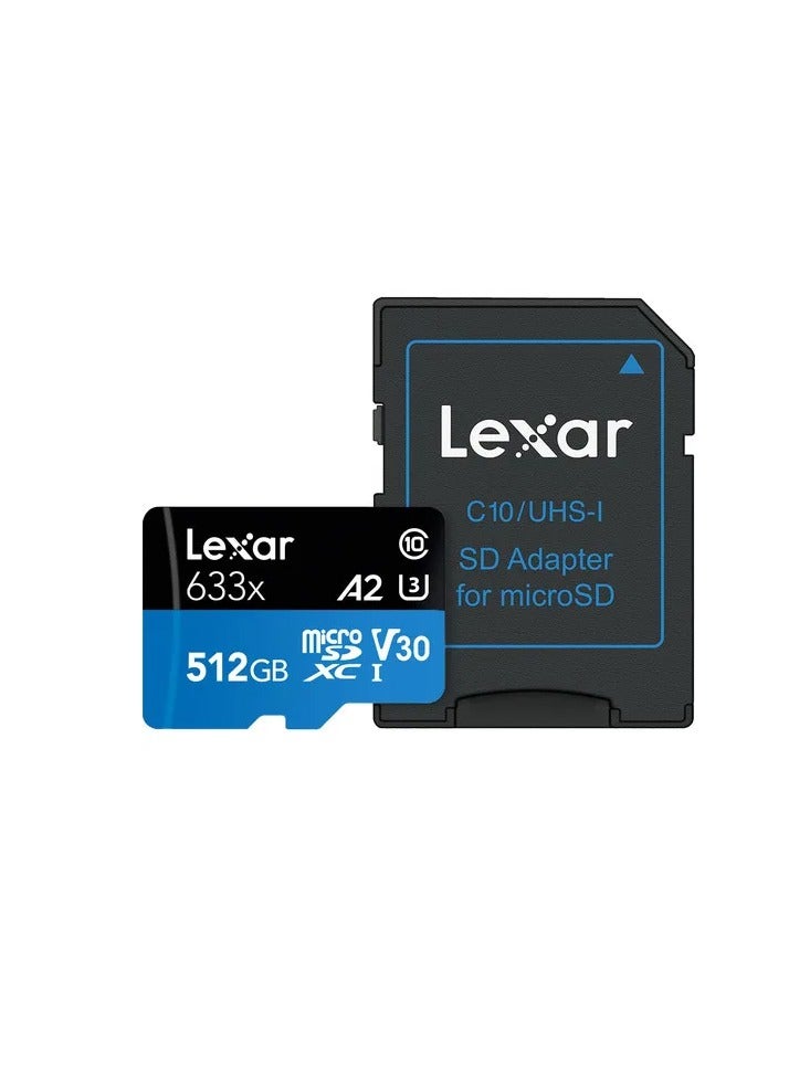Lexar - 633x 512GB TF Card High-performance Micro SD Card Class10 U3 A2 V30 High Speed TF Card For Phone Camera Dashcam 512 GB - Image 1