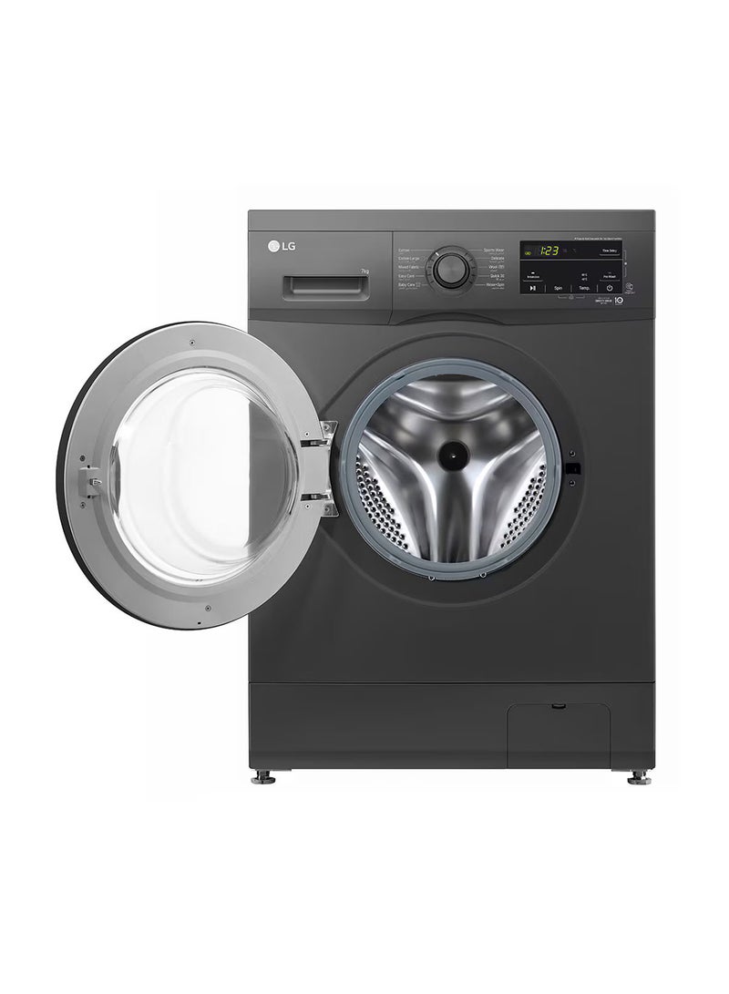 إل جي 2023 7kg Front Load Washing Machine, F2J3HYL6J Black  - Image 2