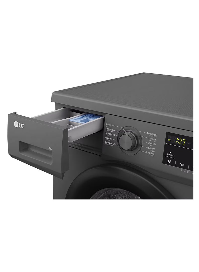 إل جي 2023 7kg Front Load Washing Machine, F2J3HYL6J Black  - Image 5