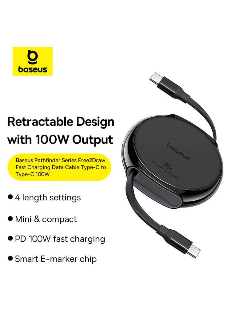 Pathfinder Series Free2Draw Fast Charging Data Cable Type-C to Type-C 100W Black