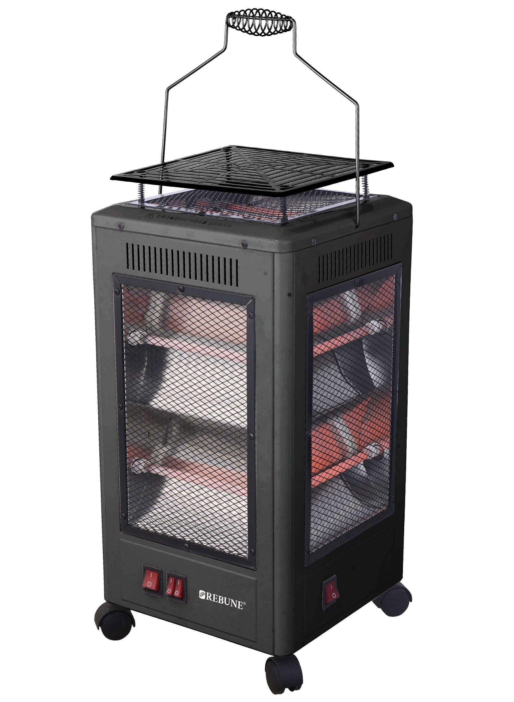 ريبون Quartz Heater With 11 Tubes, 5 Heating Directions 2000 W RE-7-075 Black 