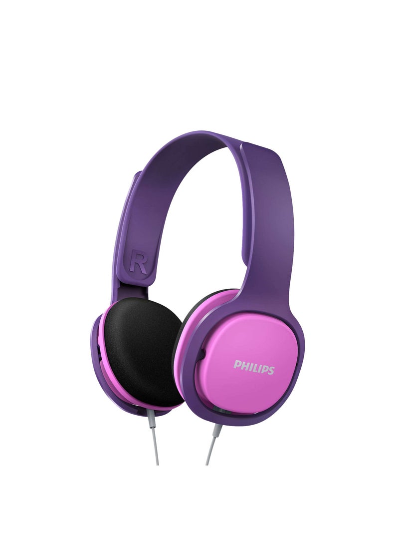 Philips - Wired Kids Over-Ear Noise-Isolating Headphones, Safe sound – Volume Limiting - Ear Cushion Purple - Image 1