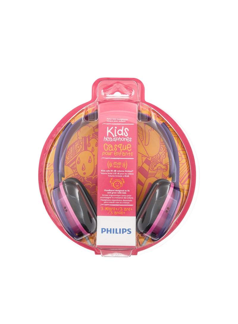 Philips - Wired Kids Over-Ear Noise-Isolating Headphones, Safe sound – Volume Limiting - Ear Cushion Purple - Image 1