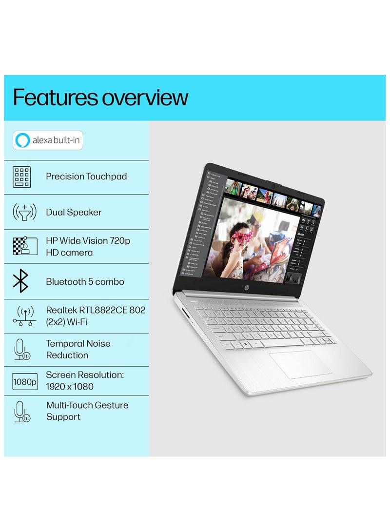 HP - Newest 2024 (Upgraded Version) Laptop With 14-Inch Display, AMD Ryzen 7 Processor/32GB RAM/1TB PCIe SSD/AMD Radeon R5 Graphics/Windows 11 English silver - Image 1