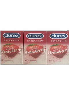 12-Piece Extra Thin Wild Strawberry Flavored Condoms For Men, Pack Of 3 - pnsku/N70127148V/45/_/1730872864/f718d3d7-28f7-4e00-aa32-947bdcff5c9b