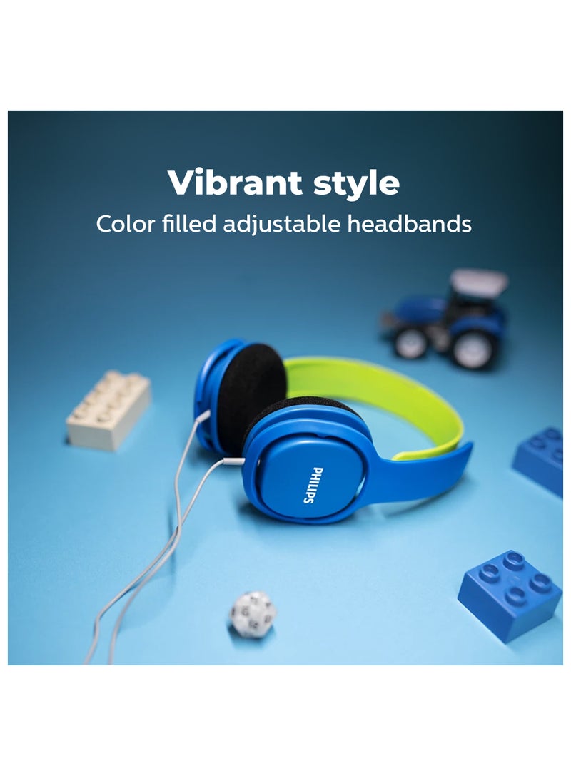 Philips Wired Kids Over-Ear Noise-Isolating Headphones, Safe sound – Ear Cushion Blue  - Image 2