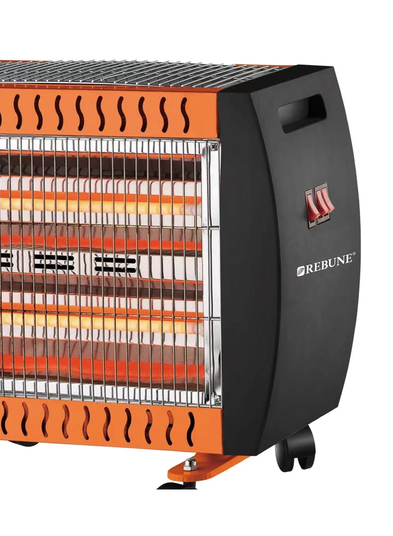 ريبون Quartz Heater With 6 Tubes 2000 W RE-7-071 Black - Image 2
