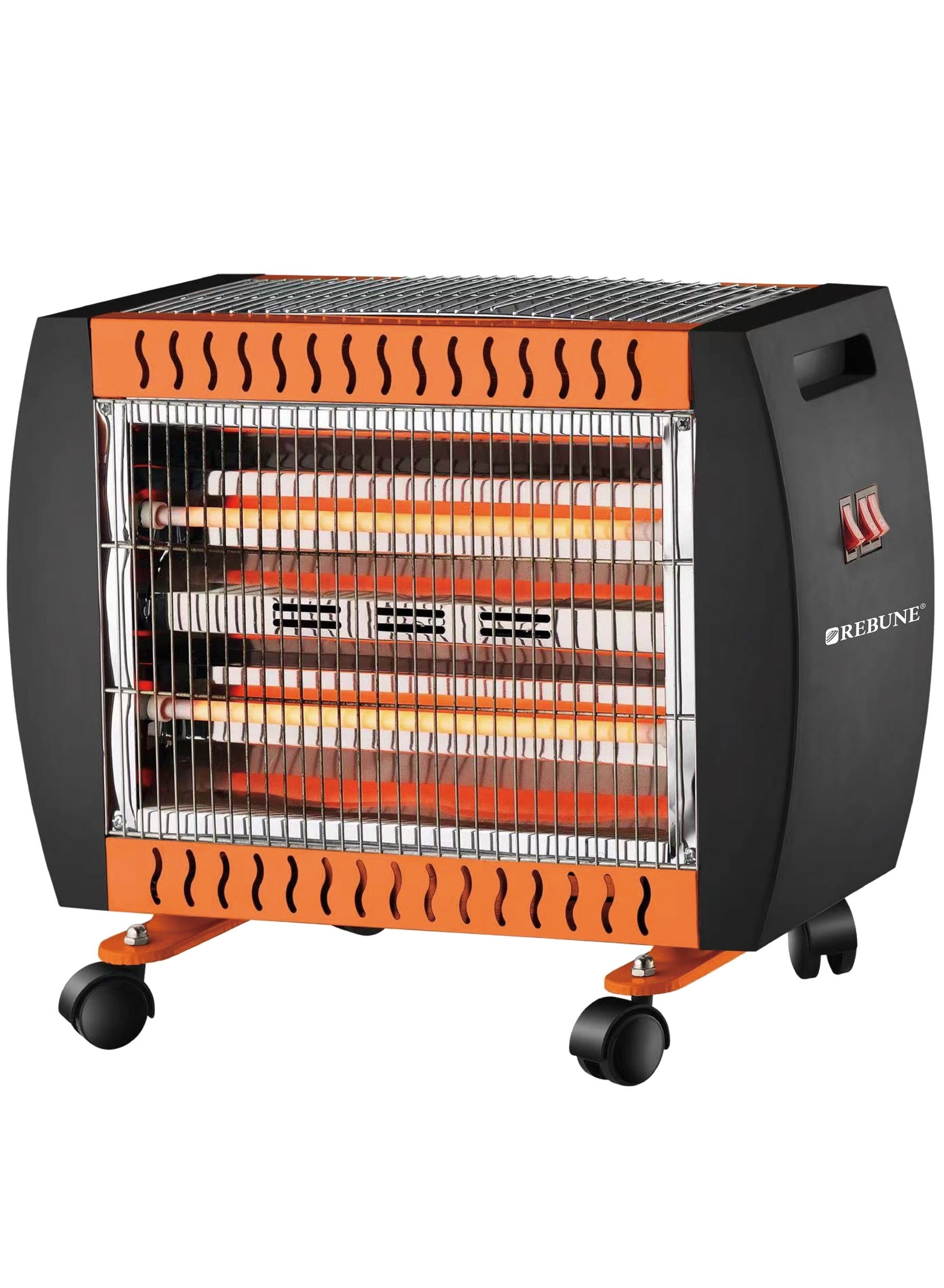 ريبون Quartz Heater With 6 Tubes 2000 W RE-7-071 Black 