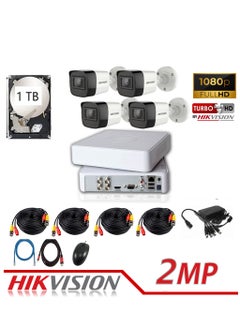 HIKVISION 4x Outdoor 2MP Camera Kit with 1TB HDD and AI Functions  - Image 1