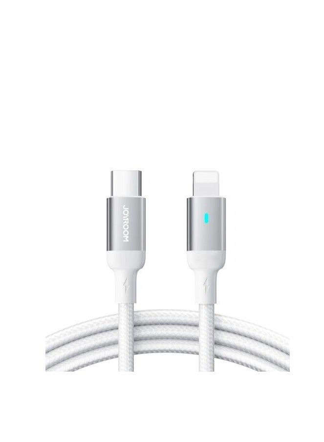 JOYROOM S-A10 Fast Charging Data Cable - Type-C To Lightning - 30W PD White - Image 1