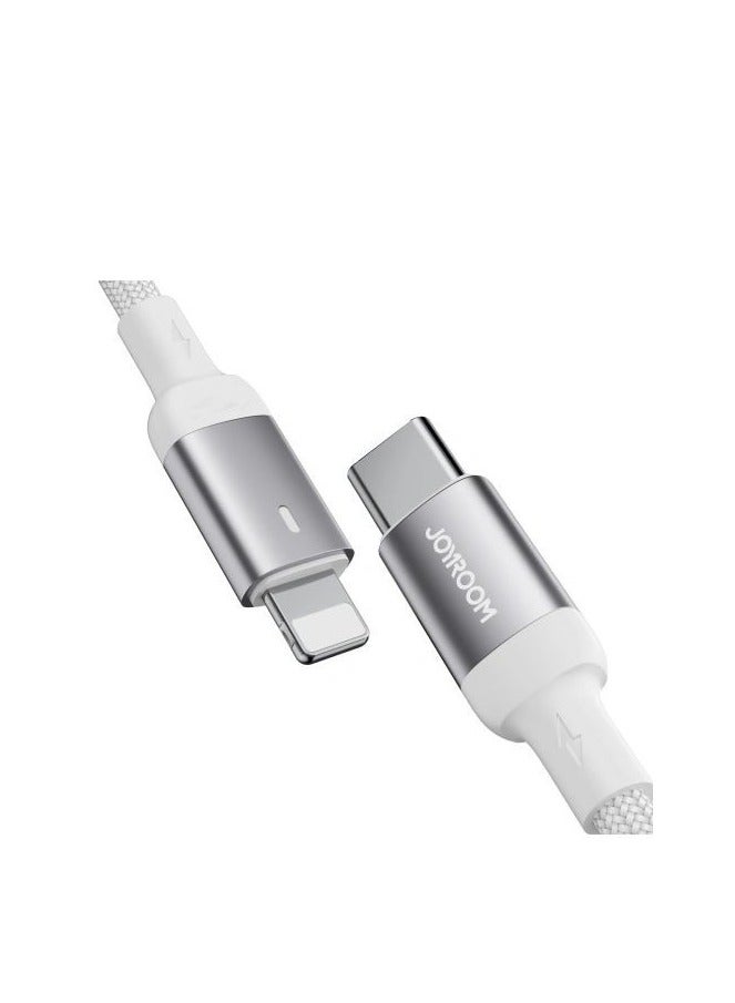 JOYROOM S-A10 Fast Charging Data Cable - Type-C To Lightning - 30W PD White - Image 2