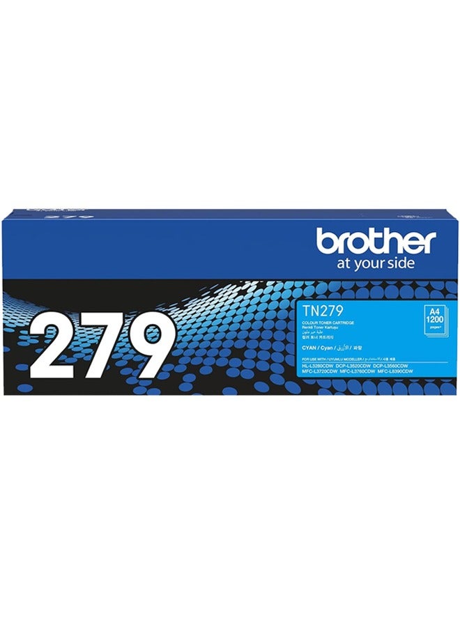 بروذر TN279 Genuine Toner Cartridge for HL-L3280CDW, DCP-L3520CDW, DCP-L3560CDW, MFC-L3720CDW, MFC-L3760CDW Cyan  - Image 1