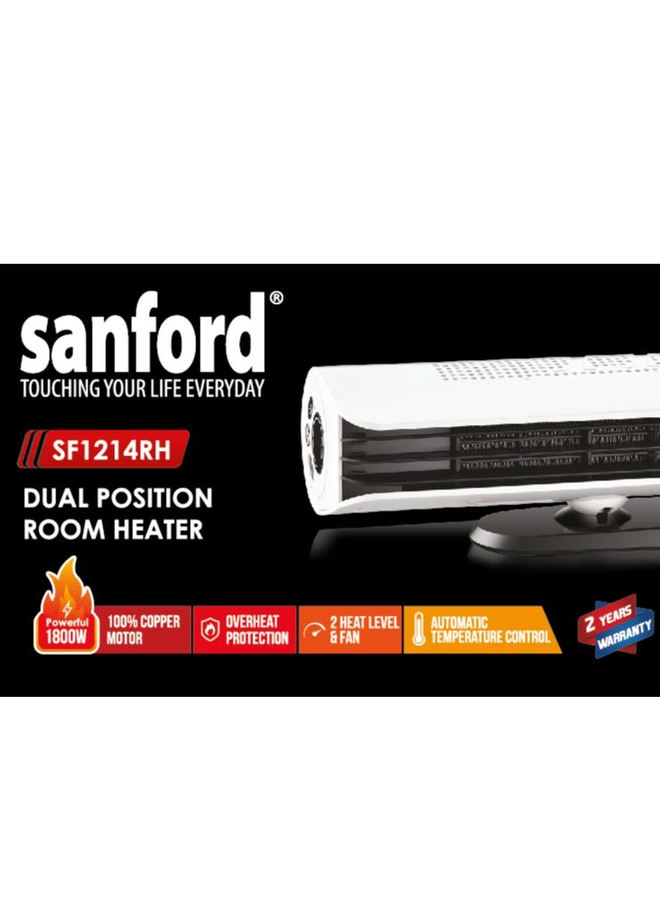سانفورد Dual Position Convertible Free Standing Room Heater, Auto temperature control 1800 W SF1214RH BS White  - Image 4