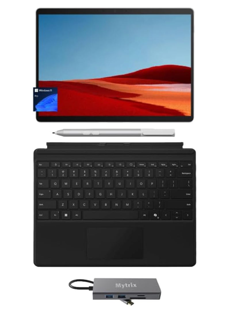 Microsoft - Surface Pro 10 Laptop With 13-Inch Display, Core Ultra 7 165U Processor/16GB RAM/256GB SSD/Intel Graphics/Windows 11 Pro With Pro Keyboard + Slim Pen + GizPro Hub English silver - Image 1