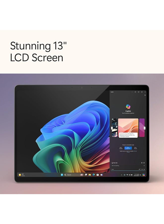 Microsoft - Surface Pro 10 Laptop With 13-Inch Display, Core Ultra 7 165U Processor/16GB RAM/256GB SSD/Intel Graphics/Windows 11 Pro With Pro Keyboard + Slim Pen + GizPro Hub English silver - Image 1