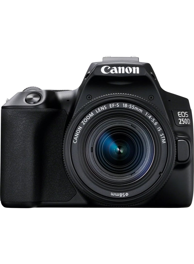 كانون - EOS 250D And EF-s 18-55mm f/4-5.6 IS STM Lens - Black - Image 1