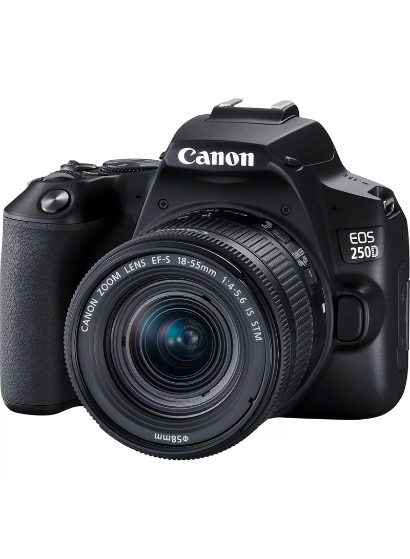 كانون - EOS 250D And EF-s 18-55mm f/4-5.6 IS STM Lens - Black - Image 1