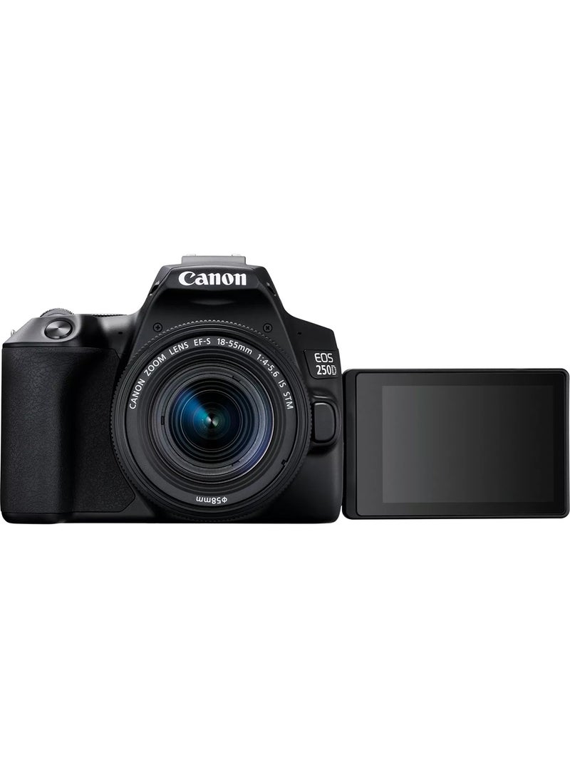 كانون - EOS 250D And EF-s 18-55mm f/4-5.6 IS STM Lens - Black - Image 1
