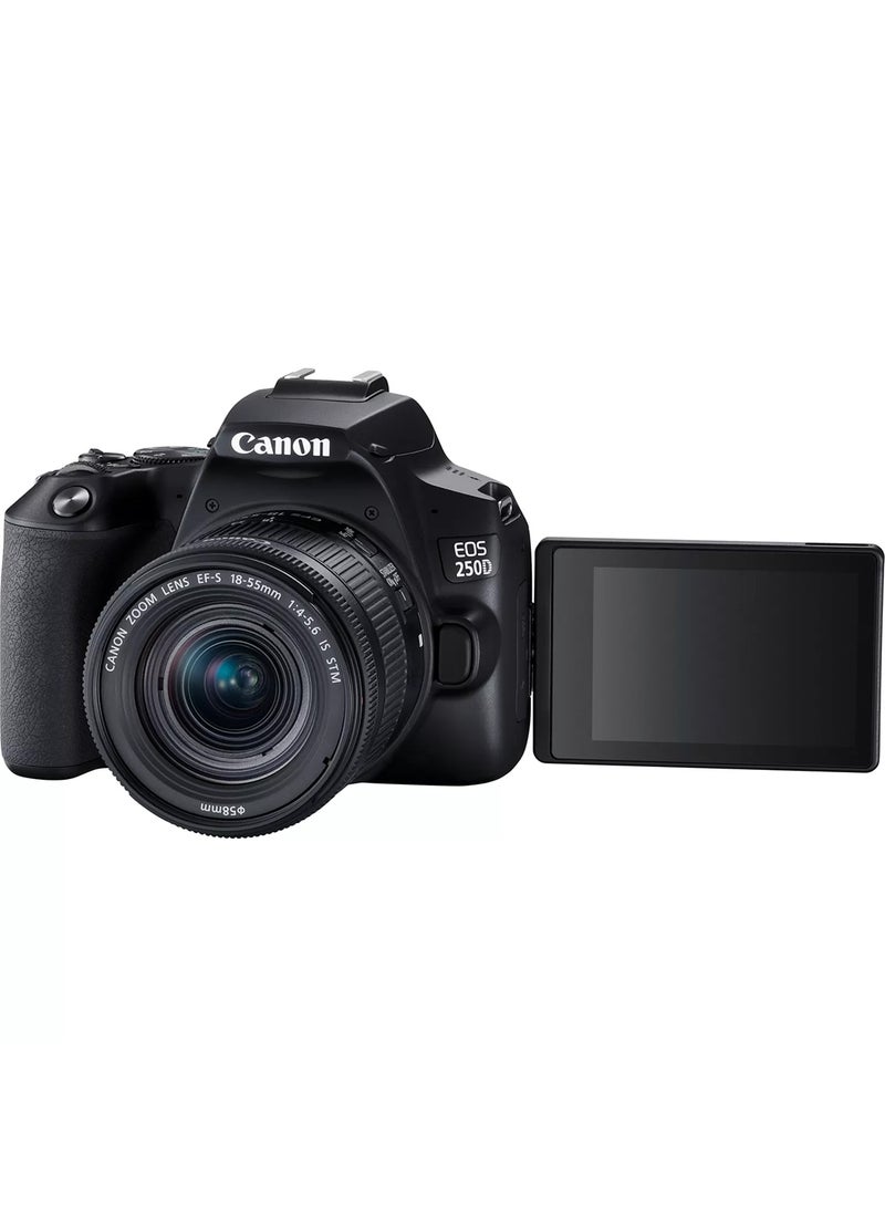 كانون - EOS 250D And EF-s 18-55mm f/4-5.6 IS STM Lens - Black - Image 1