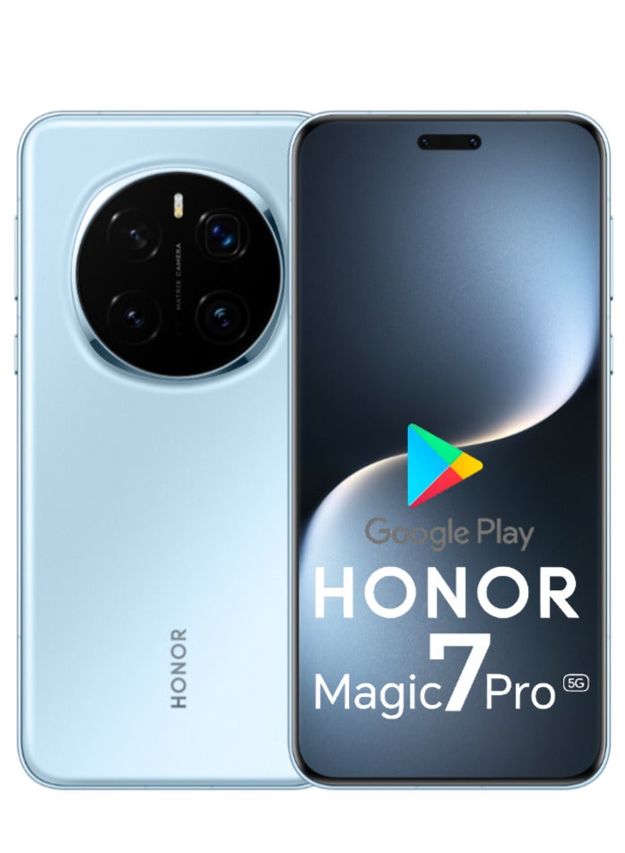 Honor - MAGIC 7 PRO 16GB - 512GB Snapdragon 8 Elite Oasis Eye Protection Screen 5850mAh Slim and Long Life OIS Ultra RAM 5G Straight Screen Dual SIM Blue with Google play Chinese version - Image 1