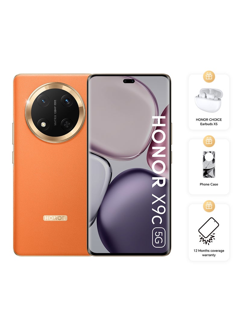 هونور X9c Dual SIM   Sunrise Orange 12GB RAM 256GB 5G With Free Gifts - Middle East Version  - Image 1