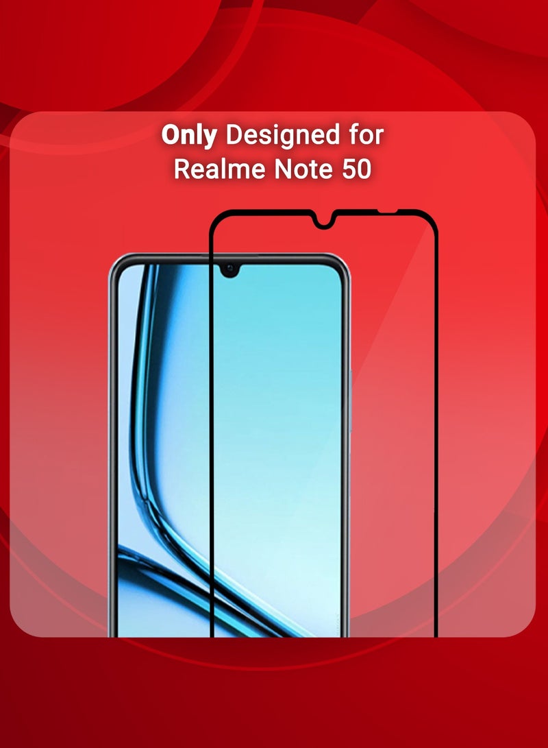مارجون ( for Realme Note 50 ) 2Pack Tempered Glass Screen Protector Anti-Scratch Case Friendly HD Clear Protective Film Clear - Image 5