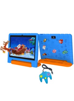 ATOUCH 10.1 Inch Android 12 Kids Tablet Dual SIM 8GB RAM 256GB ROM WiFi Dual Camera And Zoom App Supported with Convertible Eva Case Stand and Gamepad Early Education Tab (Blue)  - Image 1