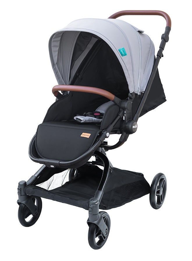 Moon Riche Advanced Baby Stroller With 360° Rotating Handle - Black/Grey - Image 1