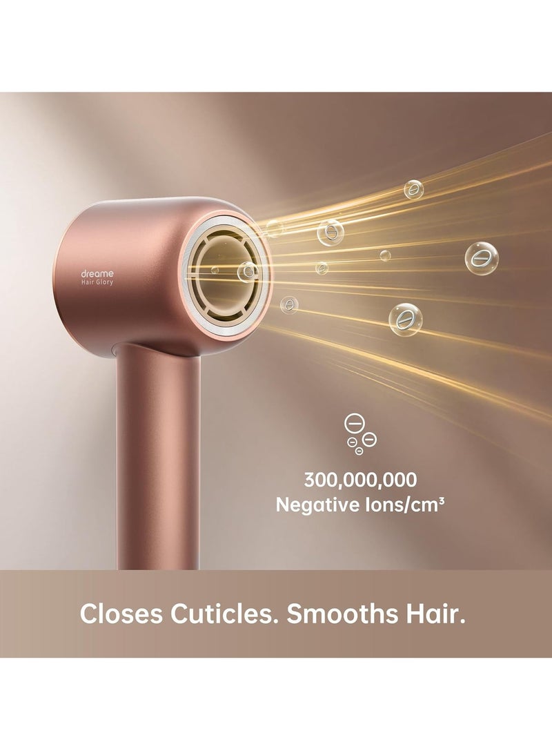 Dreame - Hair Glory Hair Dryer, Quick-Drying, 110,000 RPM High-Speed Motor, 70m/s Airflow Speed, Powerful Negative Ions Technology, Lightweight, Temperature and Airspeed Control, 1600 W Glory-RS Gold - Image 1