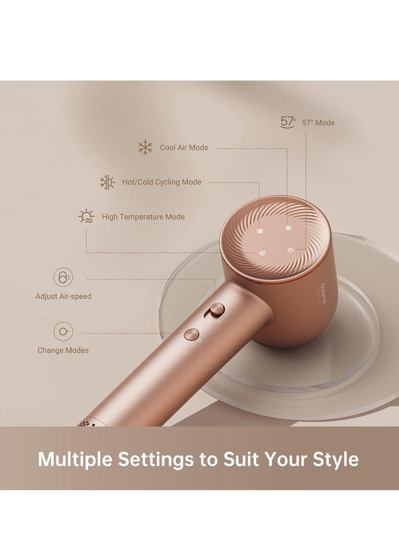 Dreame - Hair Glory Hair Dryer, Quick-Drying, 110,000 RPM High-Speed Motor, 70m/s Airflow Speed, Powerful Negative Ions Technology, Lightweight, Temperature and Airspeed Control, 1600 W Glory-RS Gold - Image 1
