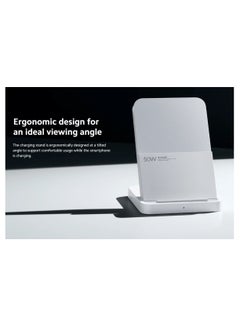 Xiaomi 50W Wireless Charging Stand Pro | 50W wireless HyperCharge | Optimal viewing angle Quiet heat dissipation | Safe and reliable | White  - Image 3