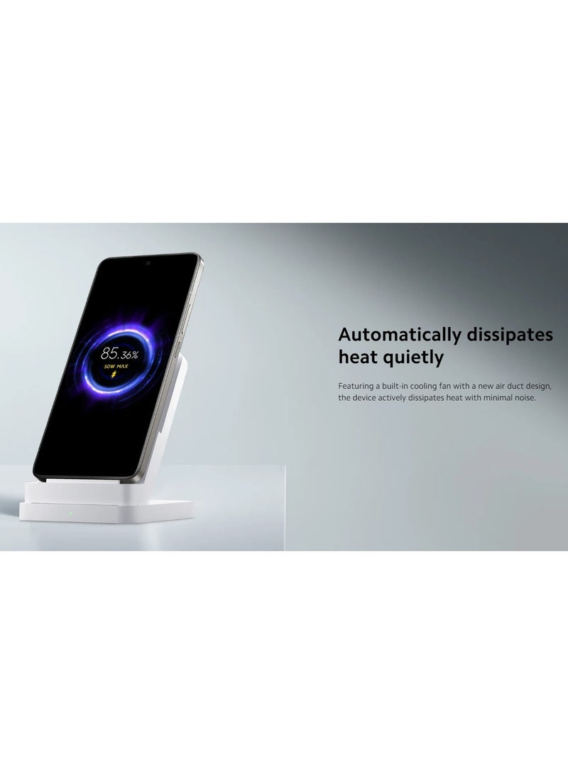 Xiaomi 50W Wireless Charging Stand Pro | 50W wireless HyperCharge | Optimal viewing angle Quiet heat dissipation | Safe and reliable | White - Image 4