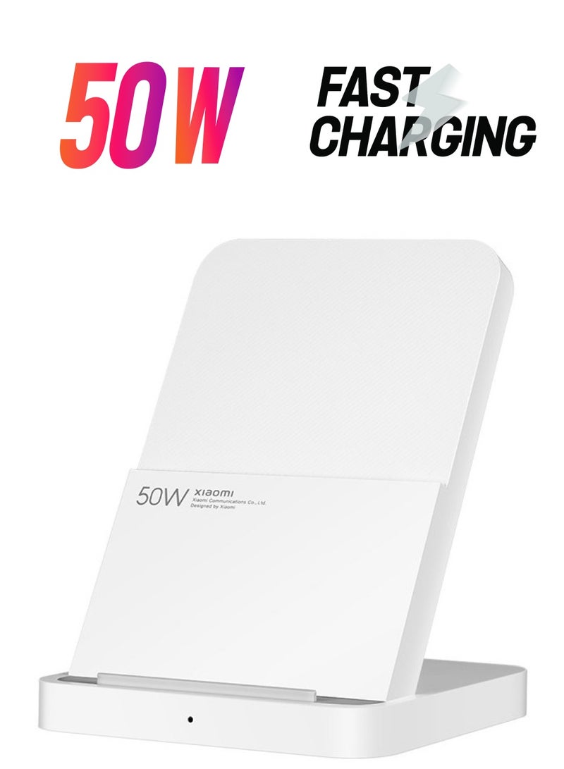 Xiaomi 50W Wireless Charging Stand Pro | 50W wireless HyperCharge | Optimal viewing angle Quiet heat dissipation | Safe and reliable | White - Image 1