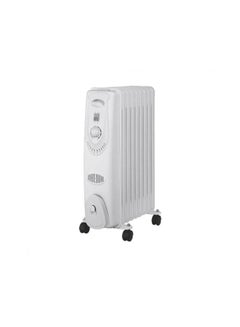 NIKAI Nikai 15 Fins Oil Filled Radiator Heater, Adjustable Thermostat, Overheating Protection, Caster Wheels, Power Indicator 2500 W NOH850A White 