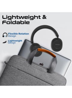 PROMATE Promate Wireless stereo headphones with high sound, 12 hours play time with 400mAh Battary ,10m Operating distance, Comfortable ear cushions, Adjustable head strap & Foldable design Black  - Image 5
