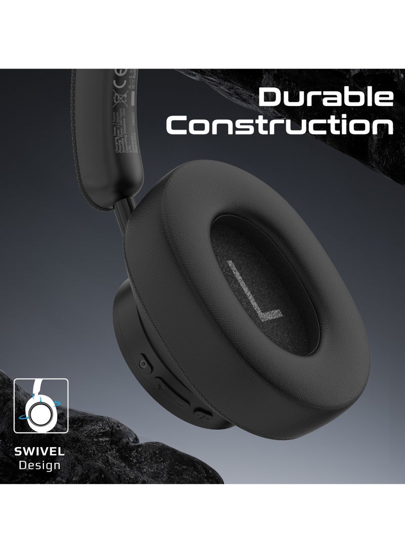 PROMATE - Promate Wireless stereo headphones with high sound, 12 hours play time with 400mAh Battary ,10m Operating distance, Comfortable ear cushions, Adjustable head strap & Foldable design Black - Image 1