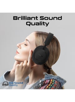 PROMATE Promate Wireless stereo headphones with high sound, 12 hours play time with 400mAh Battary ,10m Operating distance, Comfortable ear cushions, Adjustable head strap & Foldable design Black  - Image 2