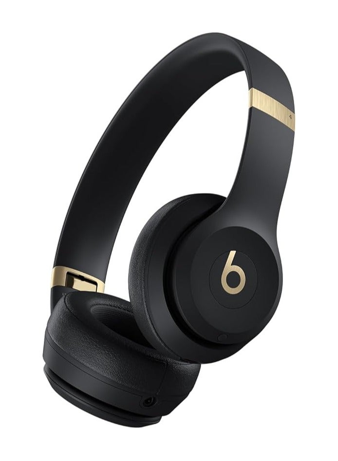 بيتس Solo 4 On-Ear Wireless Headphones / Comfortable and Durable / Ultra Light / USB-C or 3.5 mm Audio Cable - Black/Gold  - Image 1