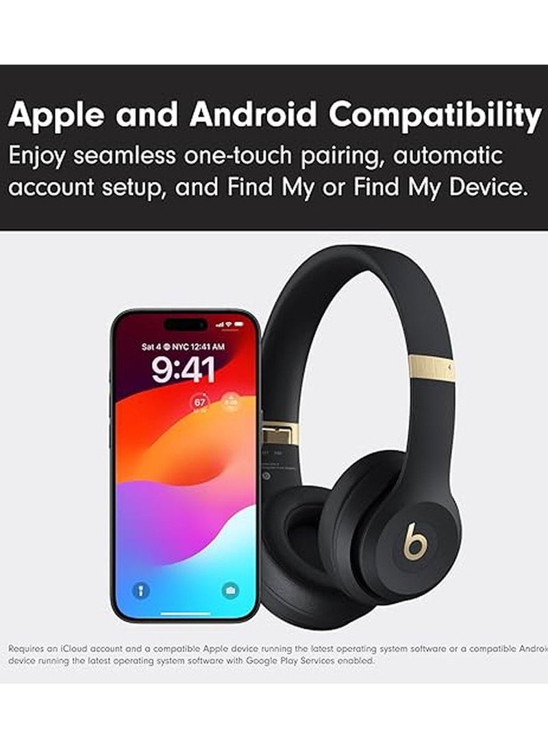 بيتس Solo 4 On-Ear Wireless Headphones / Comfortable and Durable / Ultra Light / USB-C or 3.5 mm Audio Cable - Black/Gold  - Image 4