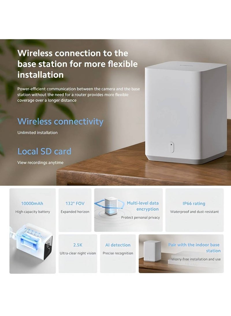 Xiaomi - Solar Outdoor Camera BW400 Pro Set With Solar Powered Battery, Long Battery, Clear Camera, Wider Outdoor View, Waterproof And Dust Resistant, White - Image 1