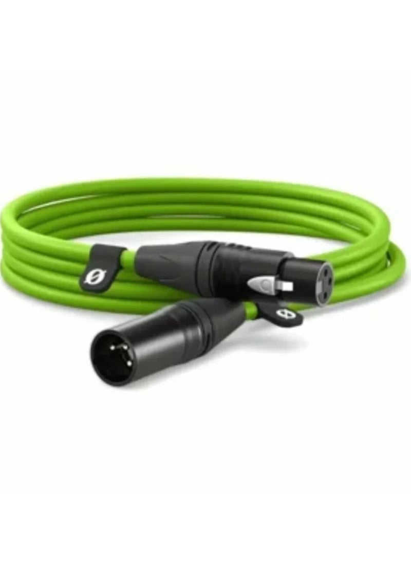 رود Premium XLR Cable - 3m Microphone Cable Green 
