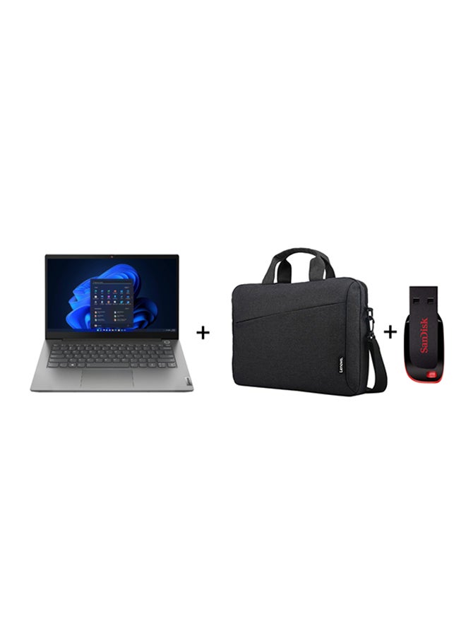 Lenovo ThinkBook 14 G4 IAP Laptop, i7-1255U, 8GB Base DDR4, 512GB SSD M.2, Intel UHD Graphics, 14.0 Inch FHD, Win 11 Pro Casual Toploader Laptop Bag 15.6 inch Black + Sandisk 16GB Cruzer Blade USB 2.0 Flash Drive English/Arabic Grey - Image 1