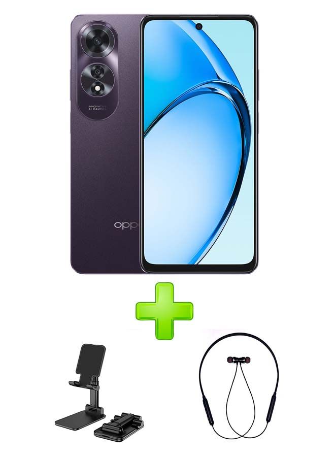 Oppo A60 Dual SIM Purple 8 GB RAM 256 GB 4G LTE International Version With Adjustable Desktop Stand for Phones/Tablets Black+ Bluetooth Headset Sports Black - pnsku/N70127703V/45/_/1731048383/f3470afa-0901-402c-ac95-3b5c2f59471a