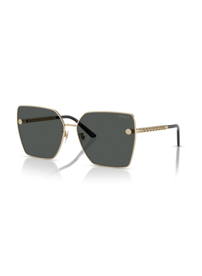 فيرزاتشي Women's Square Shape Metal Sunglasses 2270D - Lens Size: 63 Mm - Pale Gold  - Image 1