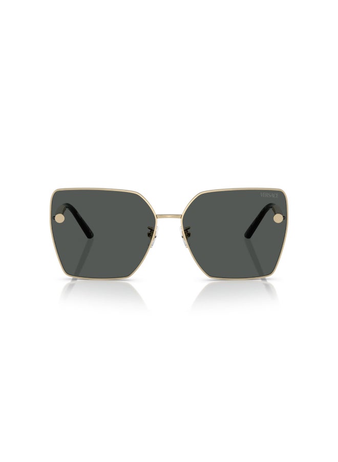 فيرزاتشي Women's Square Shape Metal Sunglasses 2270D - Lens Size: 63 Mm - Pale Gold  - Image 2