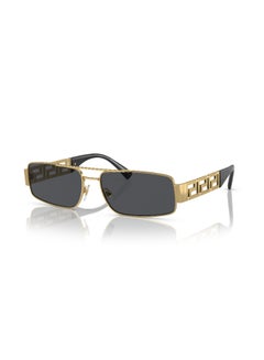 VERSACE Men's Rectangular Shape Metal Sunglasses 2257 - Lens Size: 60 Mm - Gold  - Image 1