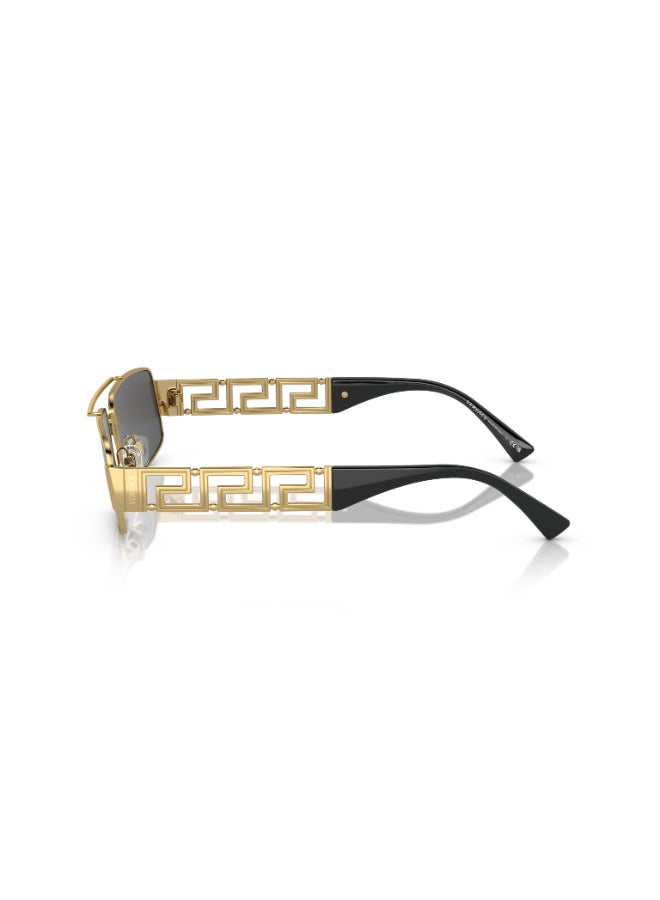 فيرزاتشي Men's Rectangular Shape Metal Sunglasses 2257 - Lens Size: 60 Mm - Gold  - Image 3
