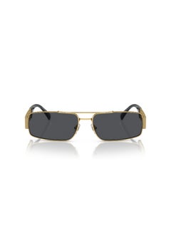 VERSACE Men's Rectangular Shape Metal Sunglasses 2257 - Lens Size: 60 Mm - Gold  - Image 2